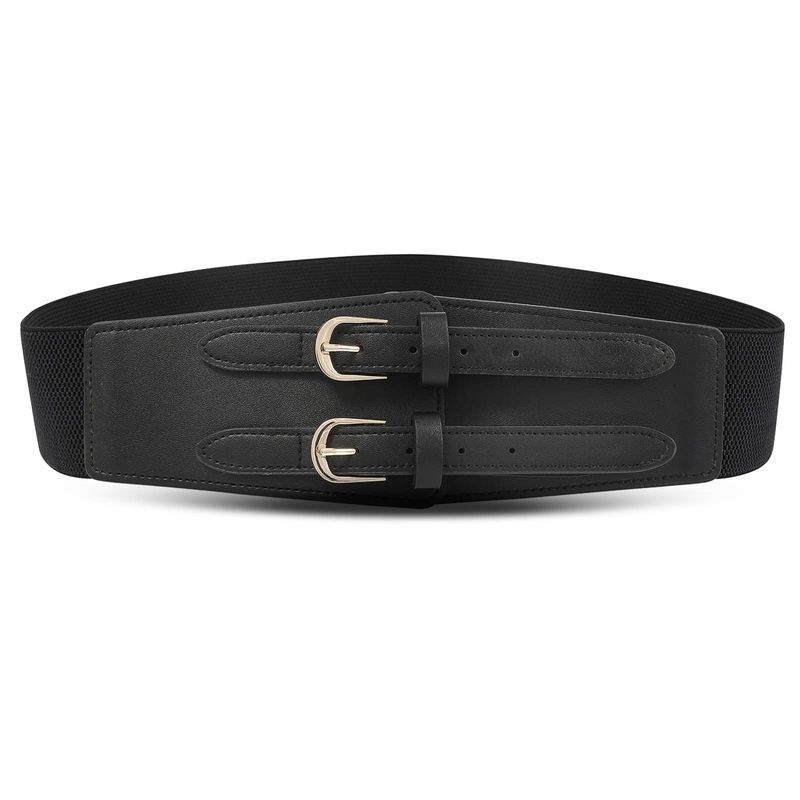 Wide Black Stretchy Belt