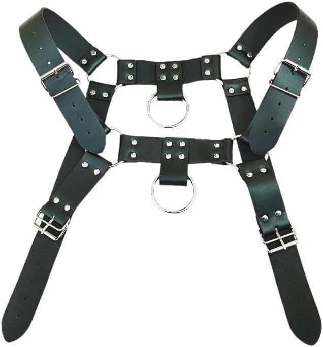 Black Leather Men’s Chest Harness