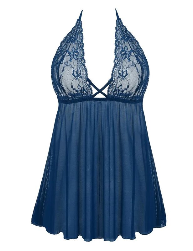 Babydoll Dress Nighty Peacock Blue
