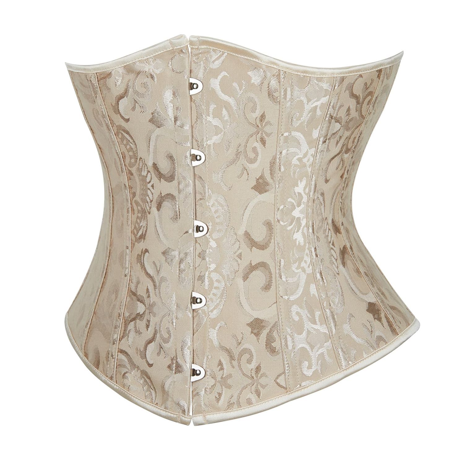 Underbust Satin Corset Jacquard Beige