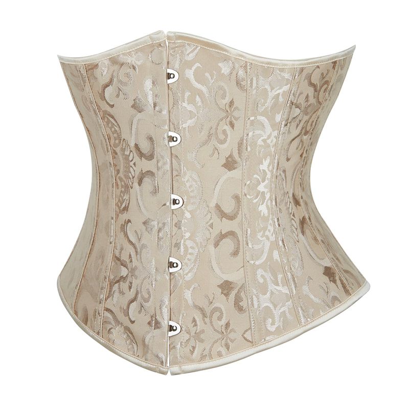 Underbust Satin Corset Jacquard Beige