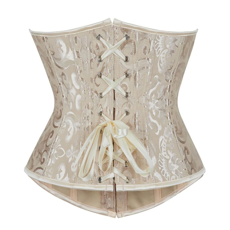 Underbust Satin Corset Jacquard Beige