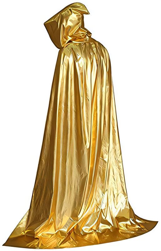 Golden Cape with Hood, Unisex Full-Length Cosplay &amp; Fancy Dress Parties