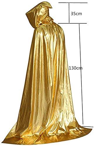 Golden Cape with Hood, Unisex Full-Length Cosplay &amp; Fancy Dress Parties