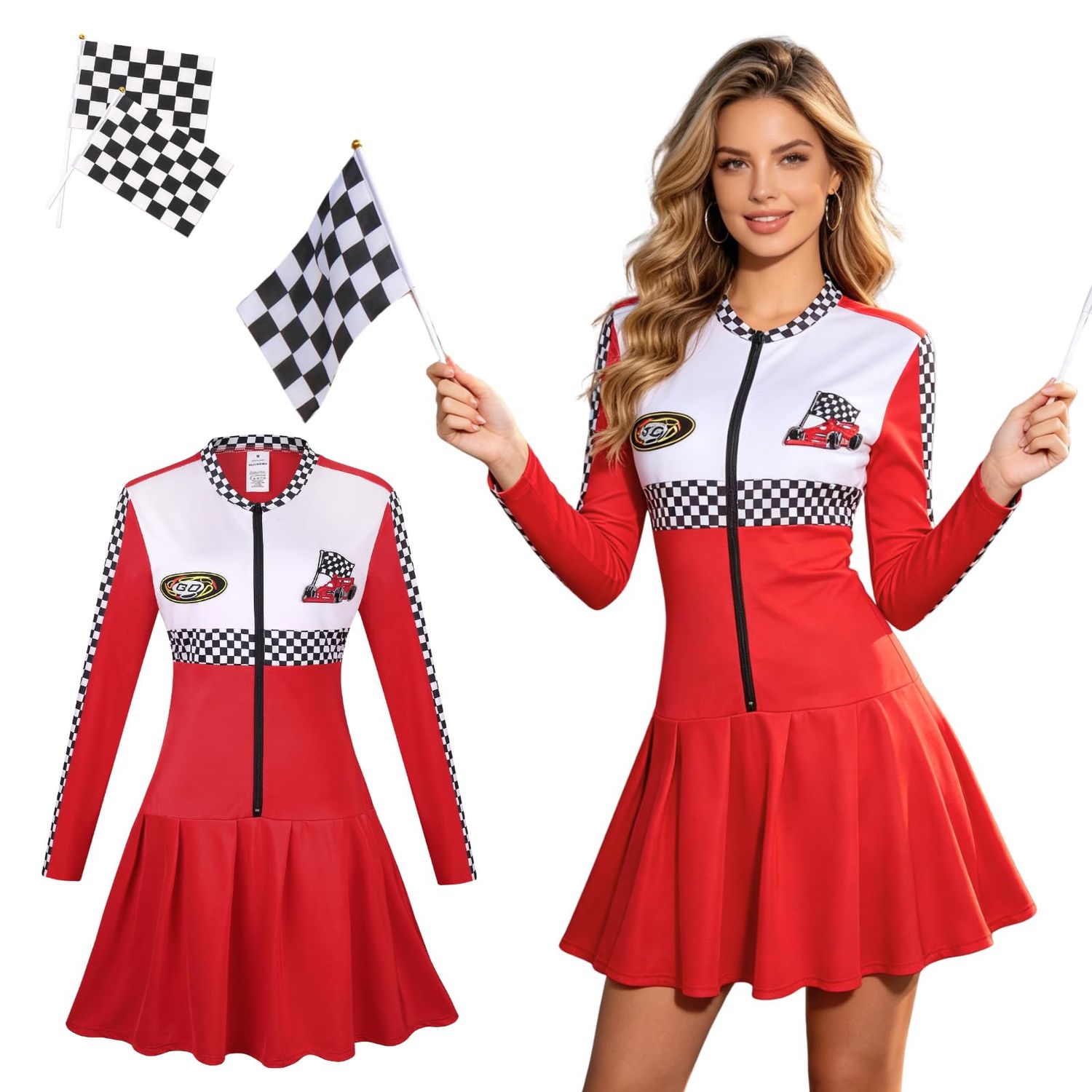 Racing Driver Costume Race Car Fancy Dress Party Outfit