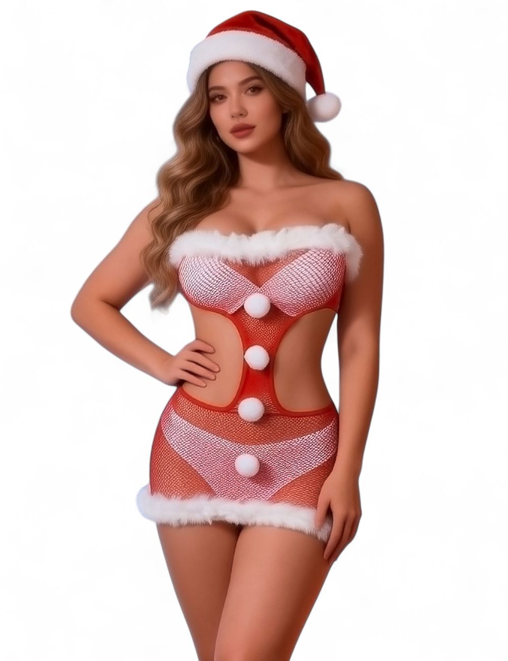 Christmas Strapless Bodycon Dress