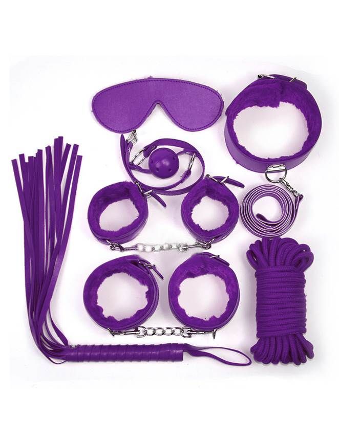 Purple Leather Bondage Set