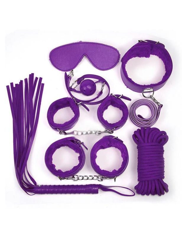 Purple Leather Bondage Set