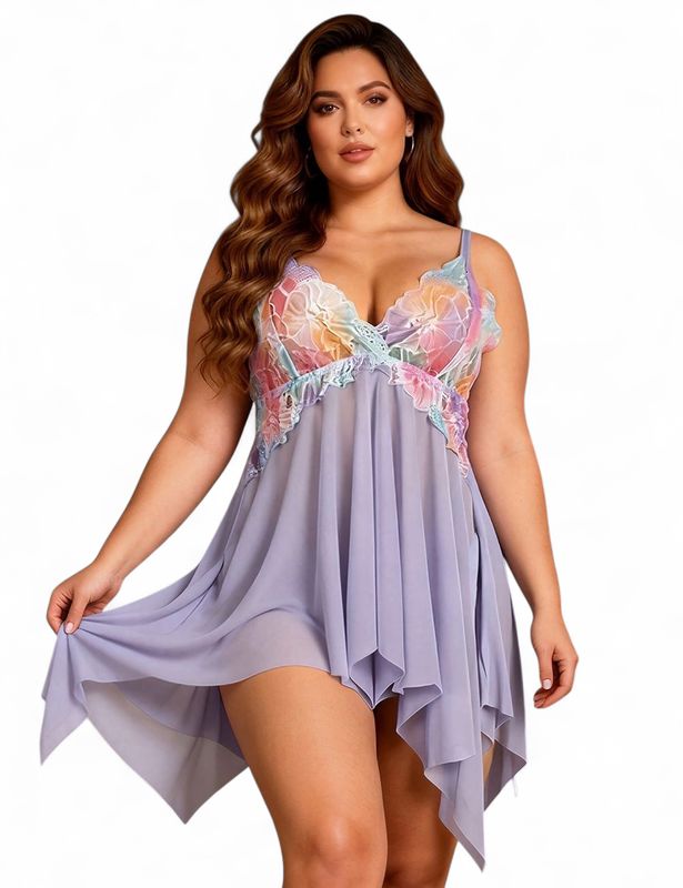 Purple Flower Babydoll