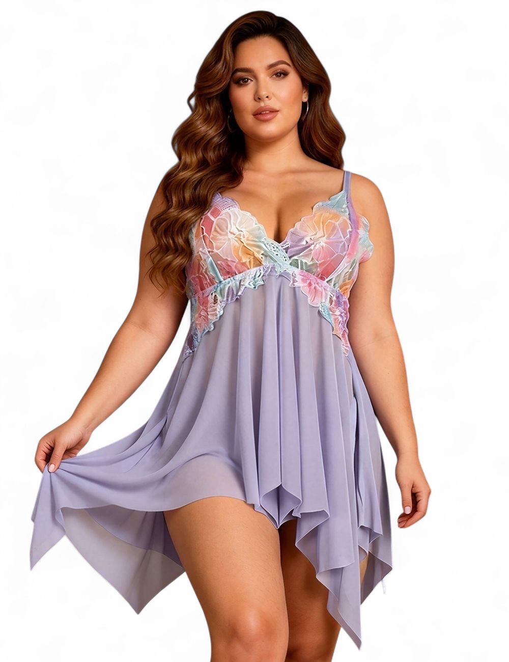 Purple Flower Babydoll