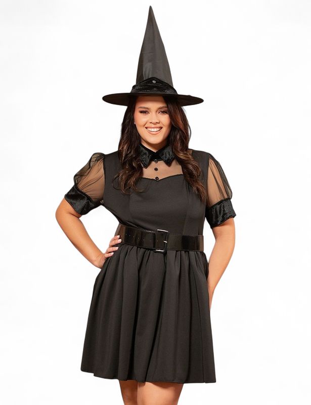 Black Halloween Witch Dress Set