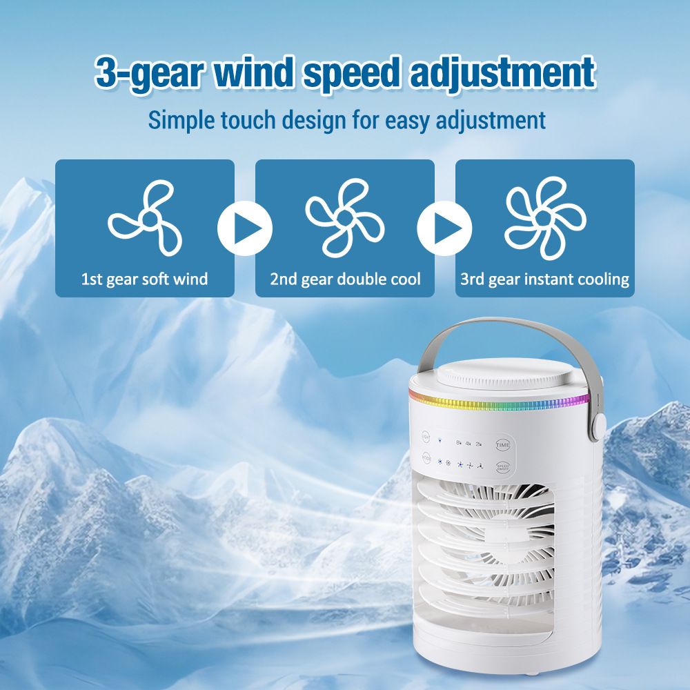 New Air Cooler Portable Spray Cooling Fan 3-speed Timing Desktop Air Conditioner Fan
