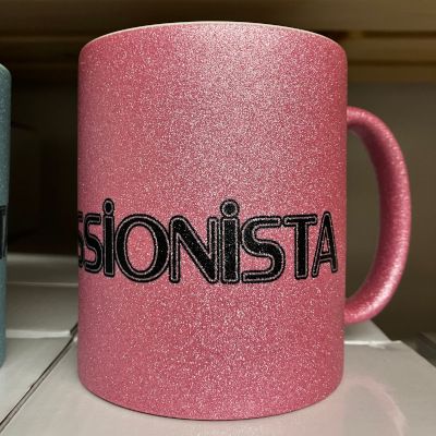 Glitzertasse BuchPassionista pink