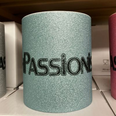 Glitzerbecher BuchPassionista blau