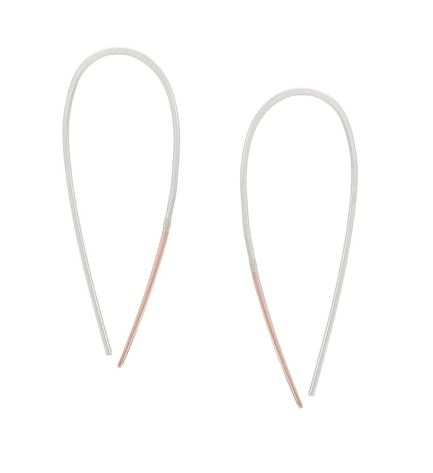 Gradient teardrop earrings, 14k gold-fill and sterling silver