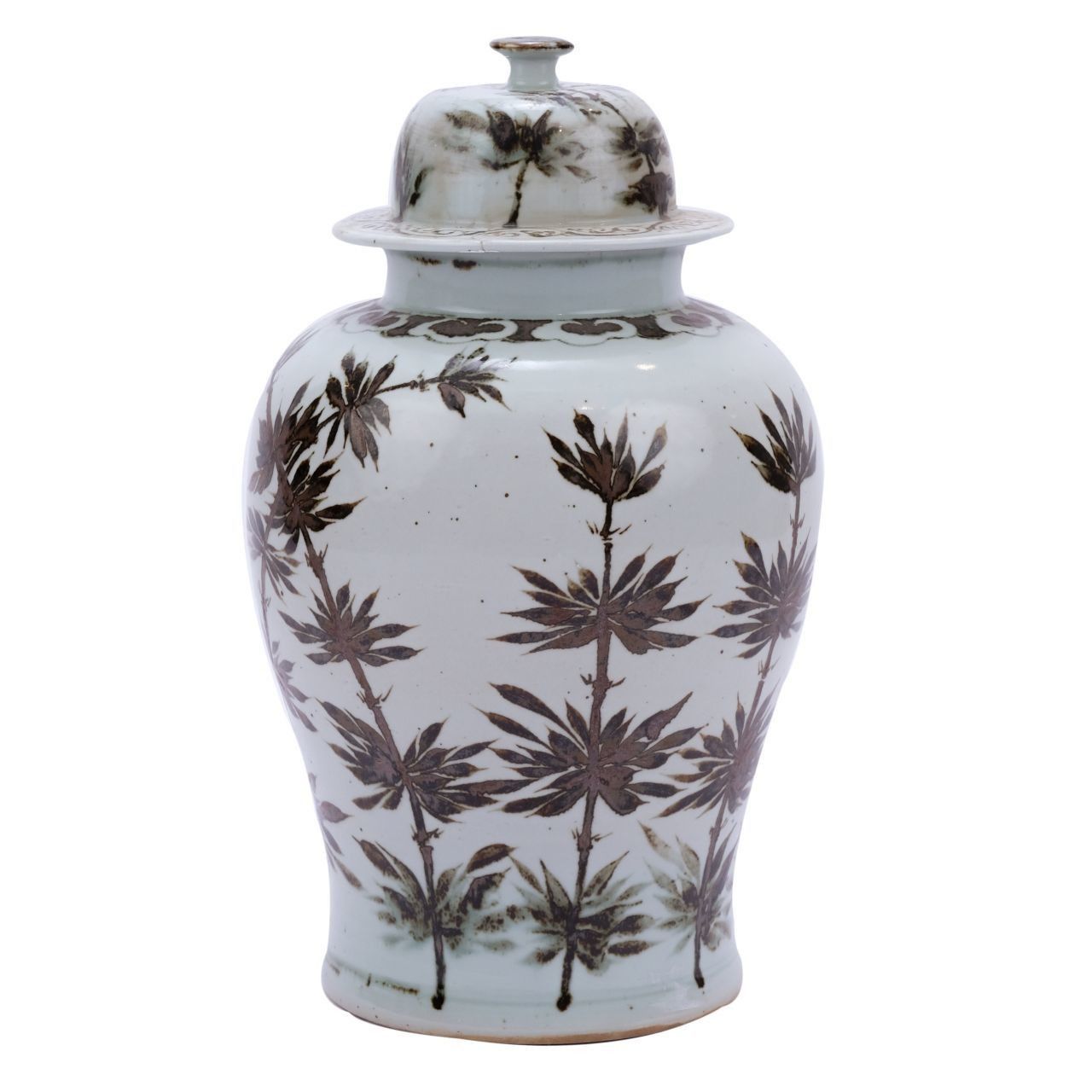 Rusty Brown Bamboo Temple Jar