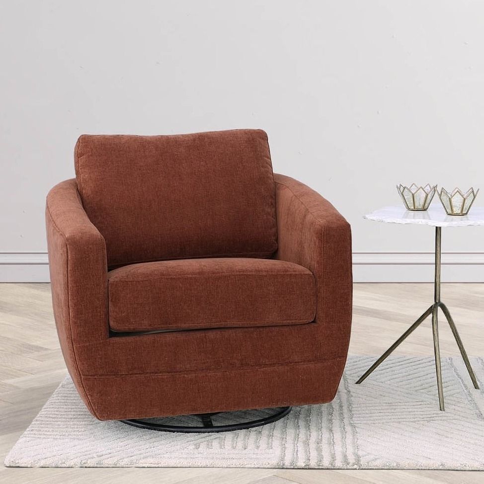 Baltimo Swivel Chair, Color: Rust