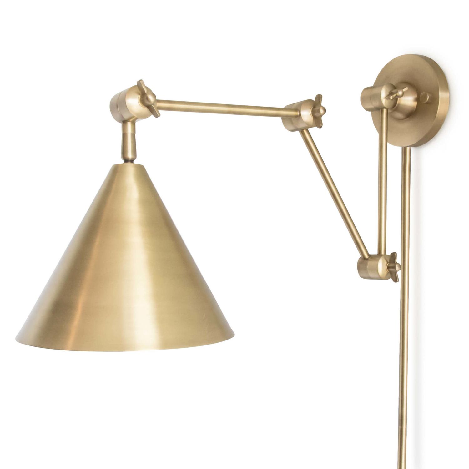 Zig-Zag Task Sconce (Natural Brass)