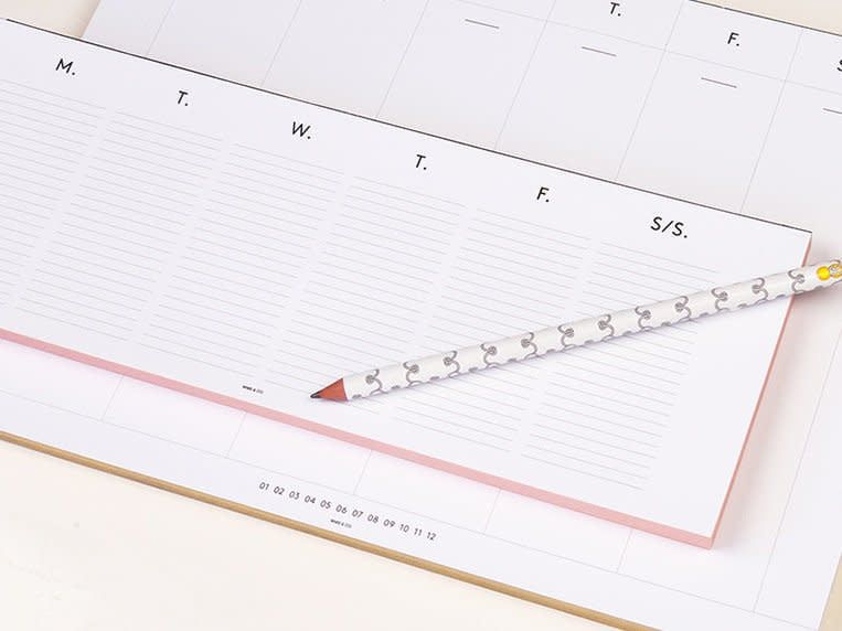 Keyboard Weekly Planner, Gold Foil Edged