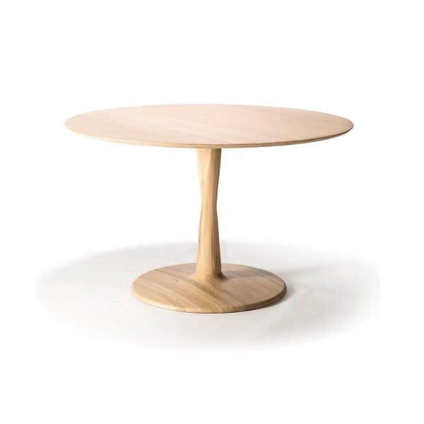 Torsion dining table - varnished oak - round, 50 x 50 x 30