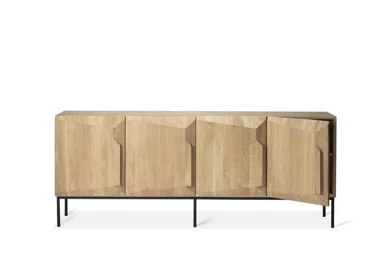 Stairs sideboard - varnished oak - 4 doors, 78.5 x 18 x 31.5