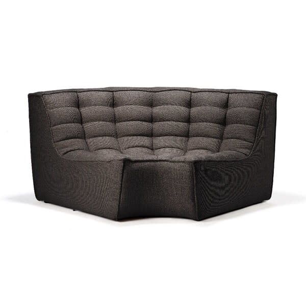 N701 modular sofa - Dark Grey fabric - 90° round corner, 47 x 47 x 30