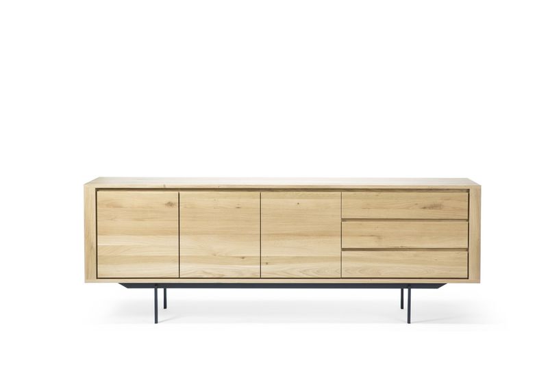 Shadow sideboard - oak - 3 doors - 3 drawers, 88 x 17.5 x 31.5