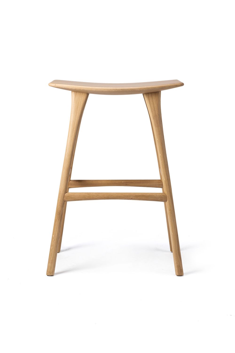 Osso bar stool - varnished oak, 22.5 x 13 x 31.5