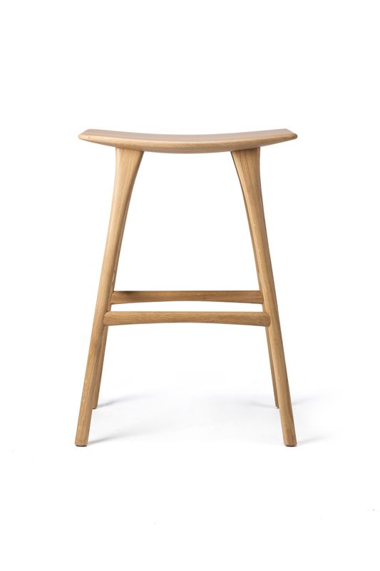 Osso bar stool - varnished oak, 22.5 x 13 x 31.5