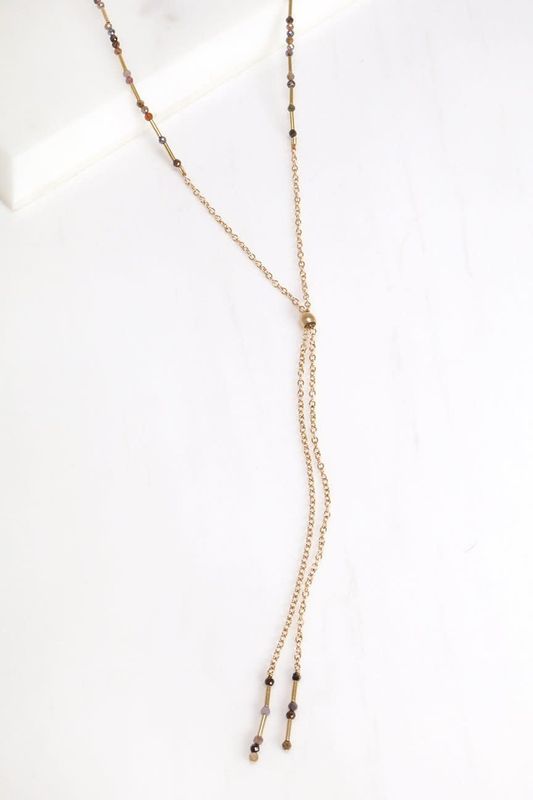 Ruby and Sapphire Lariat Necklace