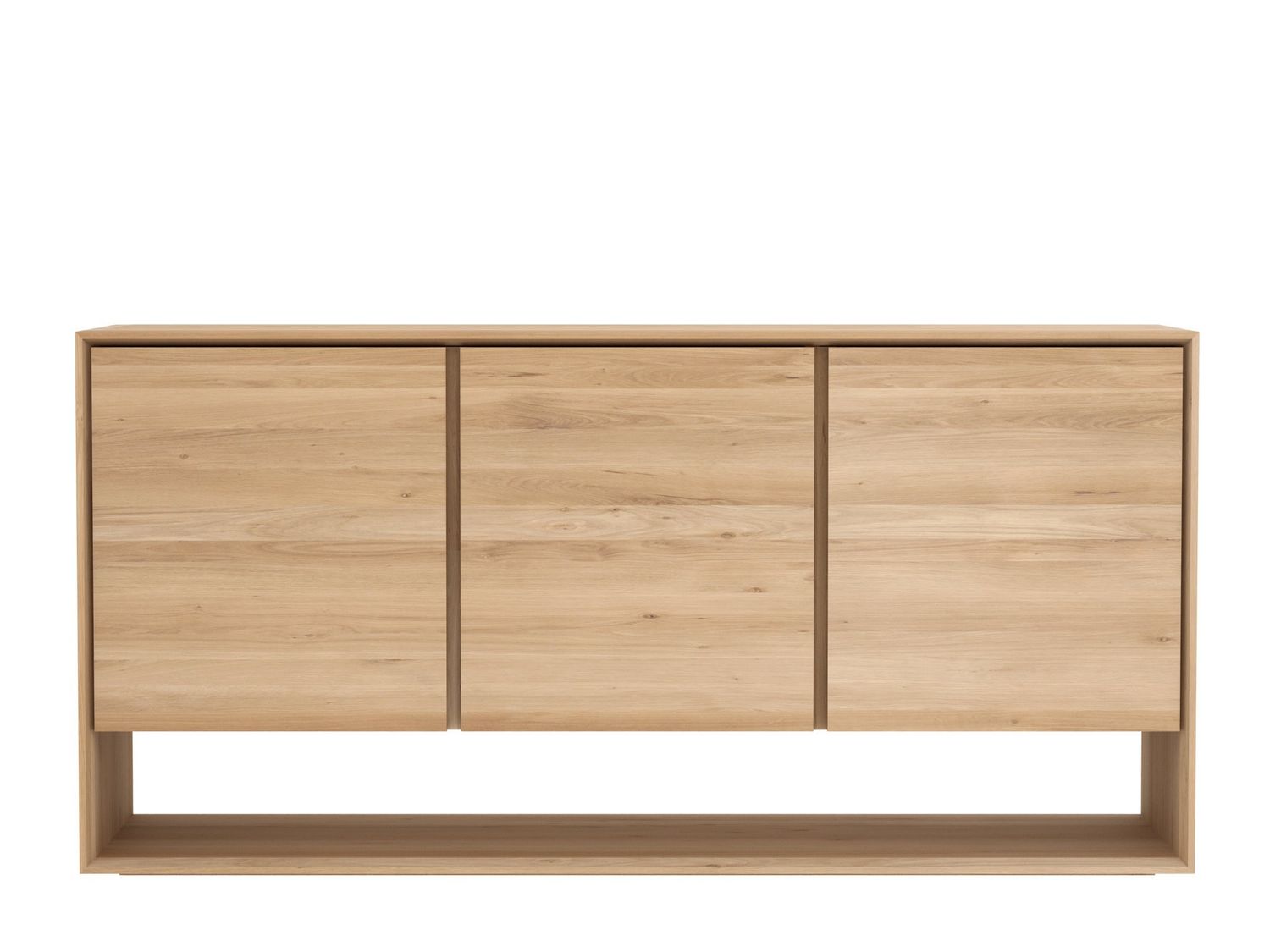Nordic sideboard - oak - 3 doors, 62 x 17.5 x 30.5