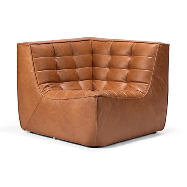 N701 modular sofa - Old Saddle leather - 90° square corner, 36 x 36 x 30