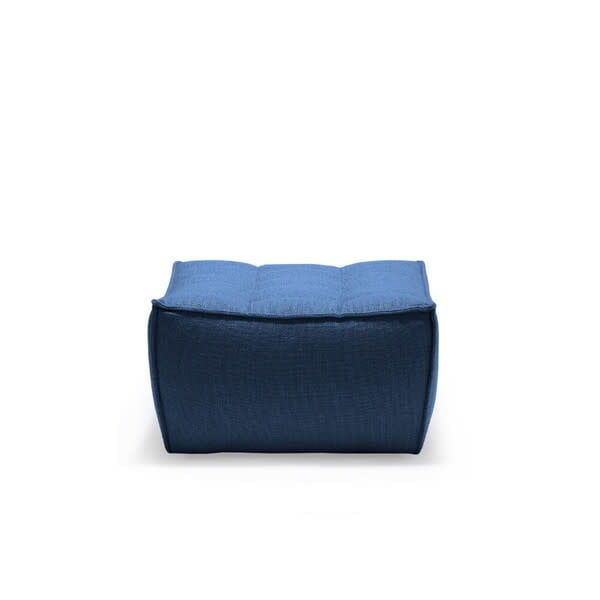N701 footstool - Blue fabric, 27.5 x 27.5 x 17