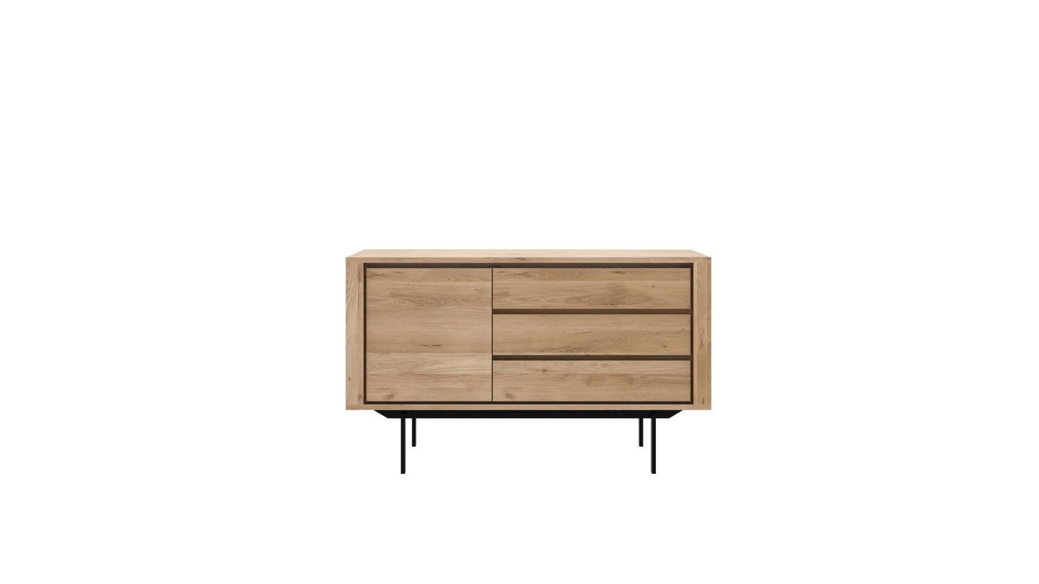 Shadow sideboard - oak - 1 door - 3 drawers, 53 x 17.5 x 31.5