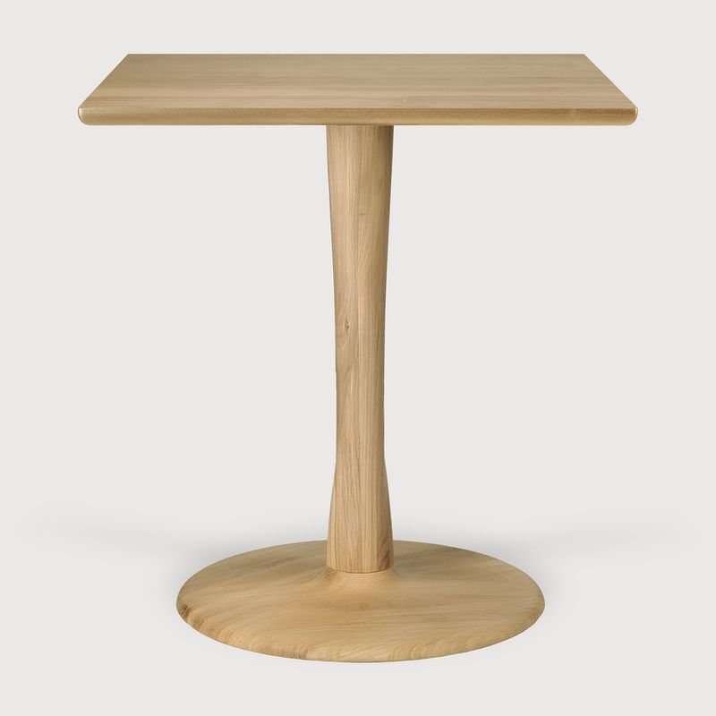 Torsion dining table - varnished oak - square, 27.5 x 27.5 x 30