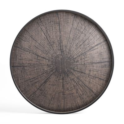 Black Slice wooden tray - round - XL