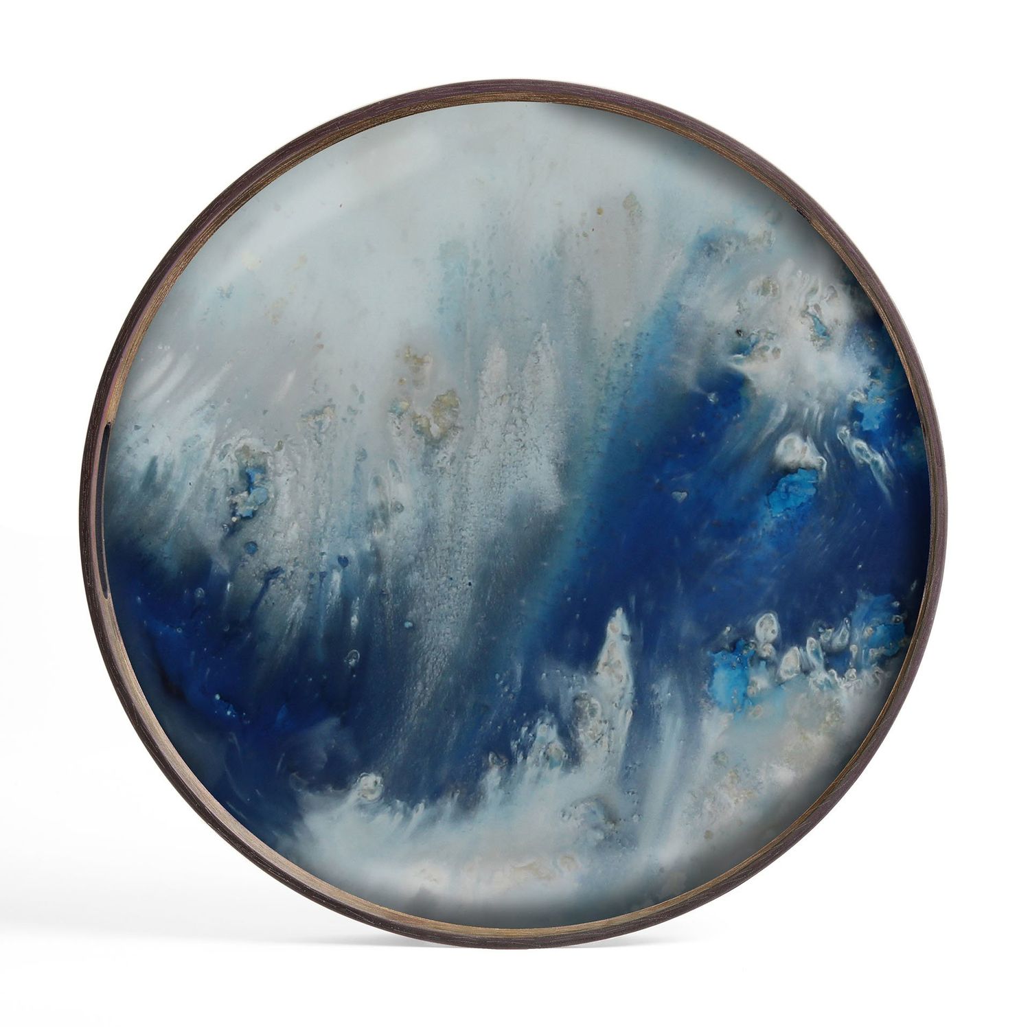 Organic tray - glass - Blue Mist - round - S, 19 x 19 x 1.5