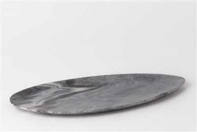 SM Grey Stone Asymmetrical Platter - Dark Grey
