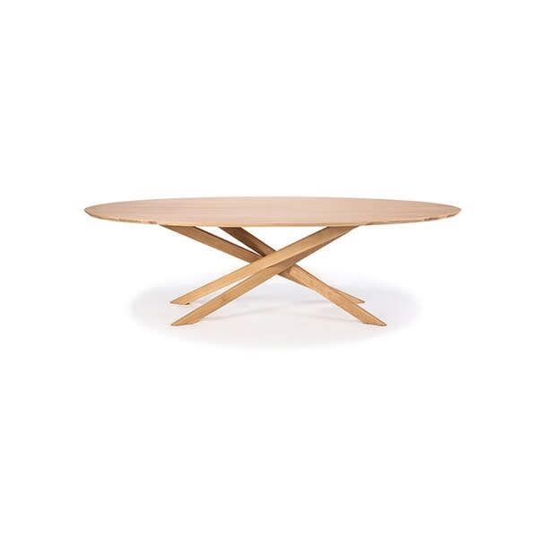 Mikado coffee table - oak - oval, 56.5 x 26.5 x 16.5
