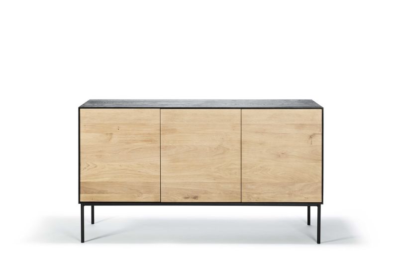Blackbird sideboard - varnished oak - 3 doors, 59 x 17.5 x 33.5
