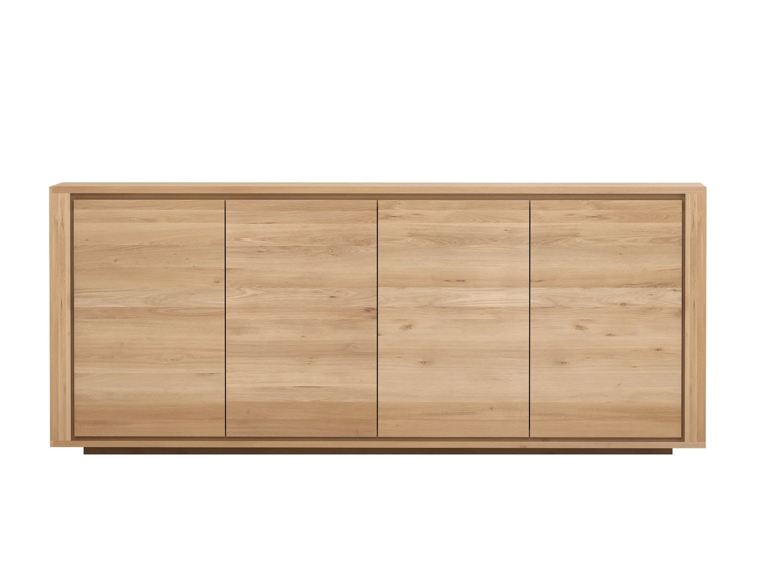 Shadow sideboard - oak - 4 doors, 80 x 17.5 x 33