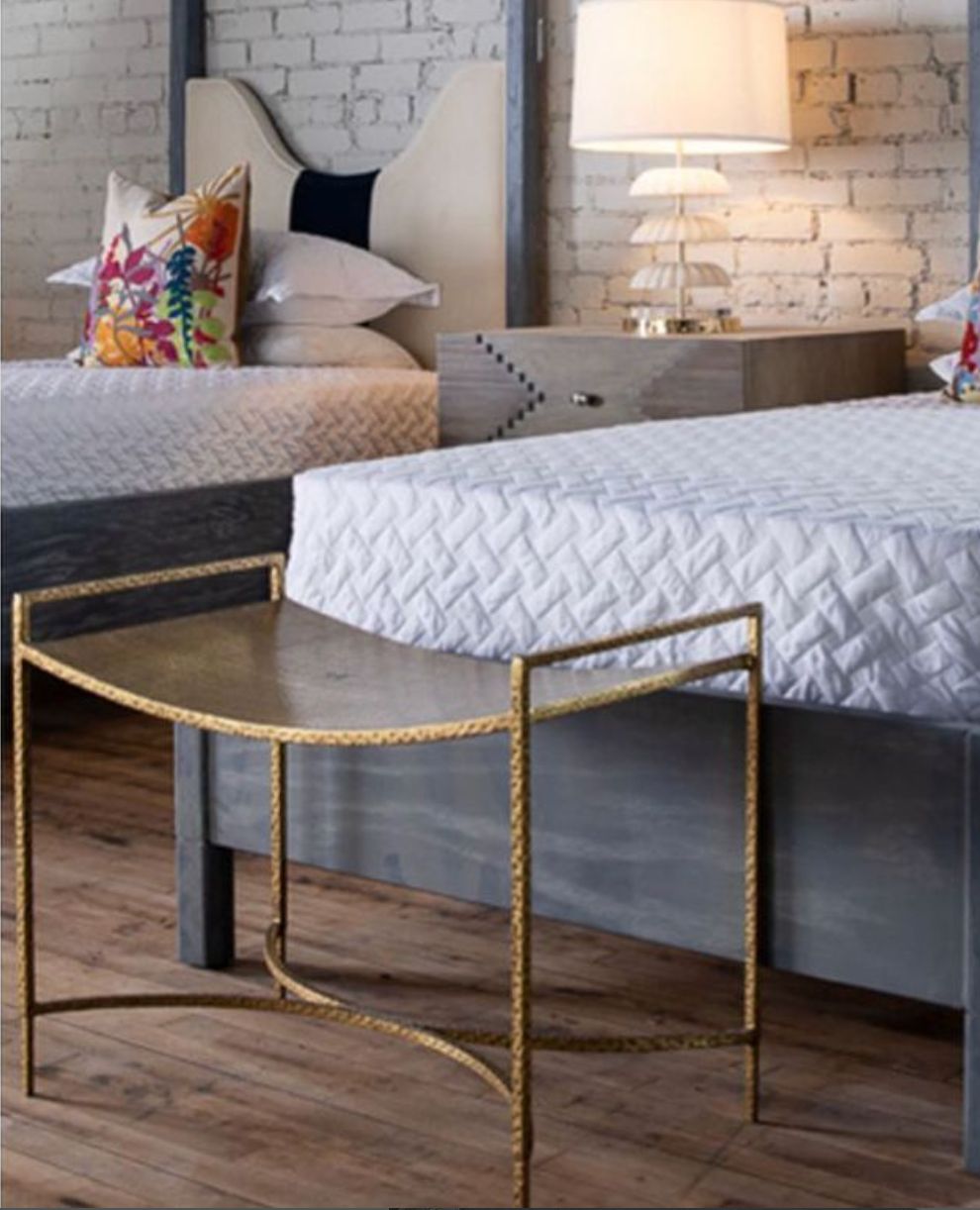 Hazel Bench, Gilded Antique