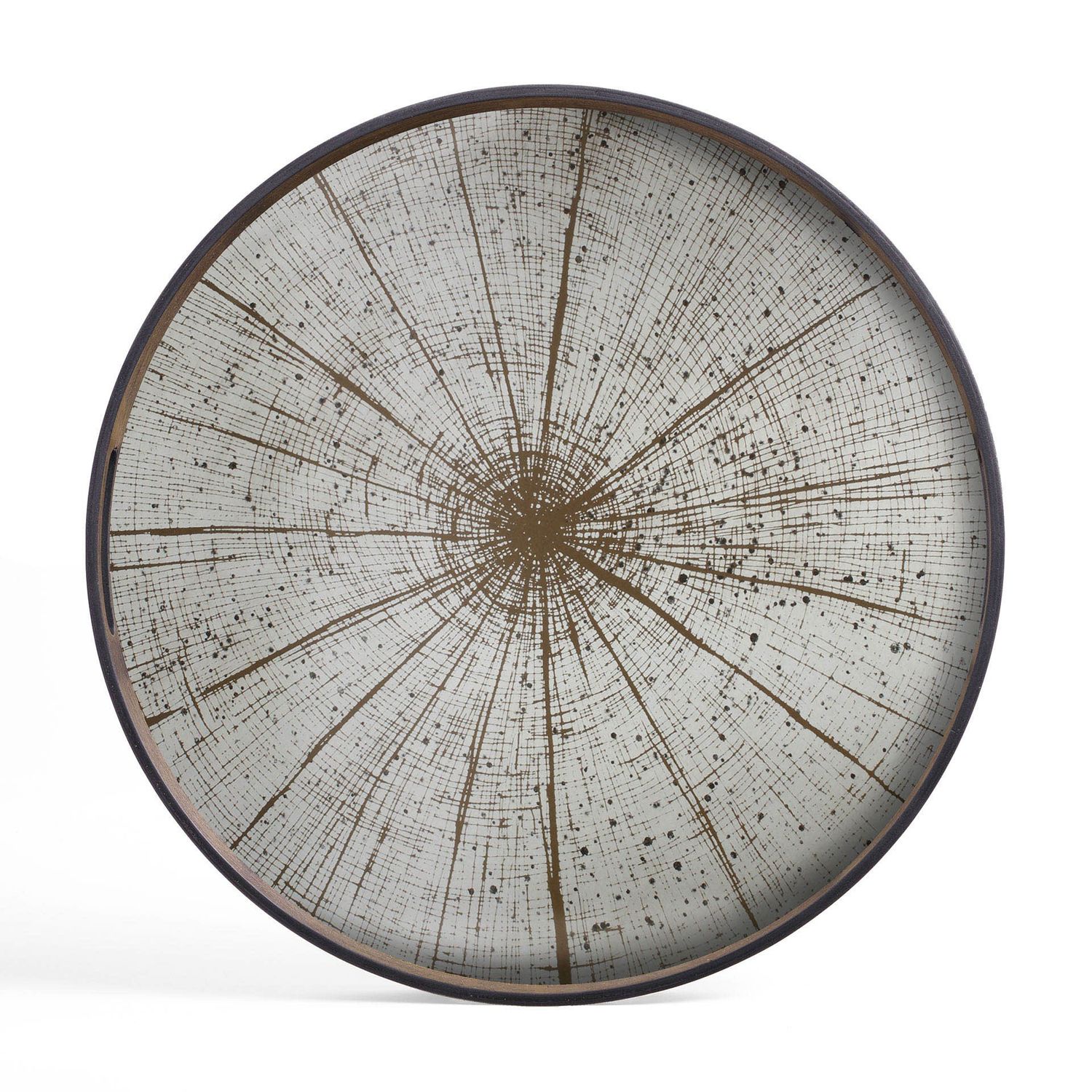 Slice tray - mirror - light aged - round - S, 19 x 19 x 1.5