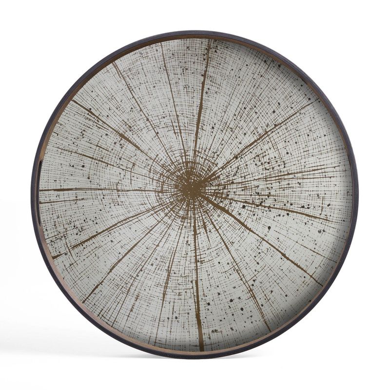 Slice tray - mirror - light aged - round - S, 19 x 19 x 1.5