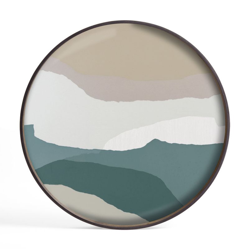 Wabi Sabi tray - glass - Slate - round - L, 24 x 24 x 1.5