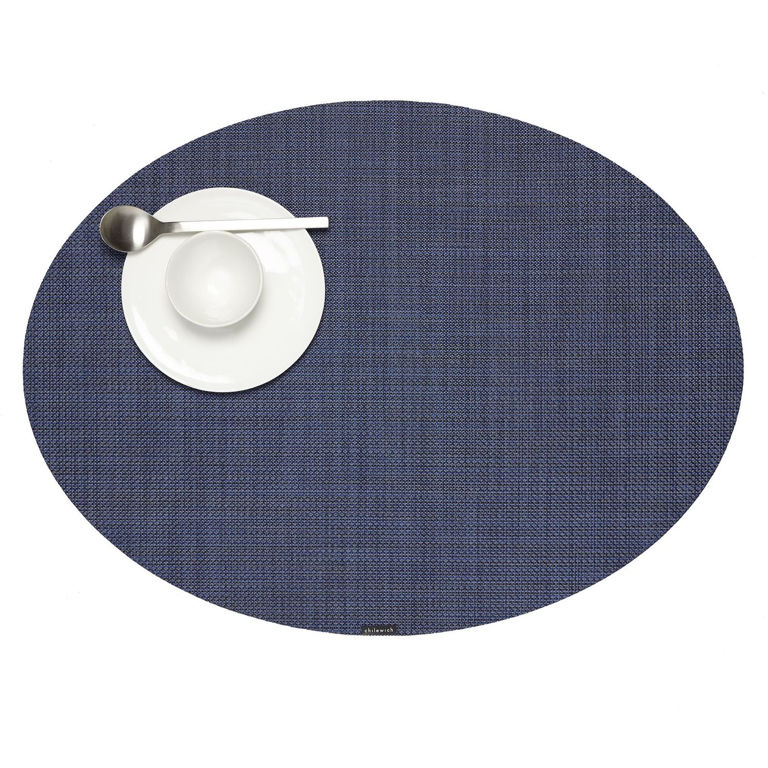 Mini Basketweave Oval Placemat , Indigo