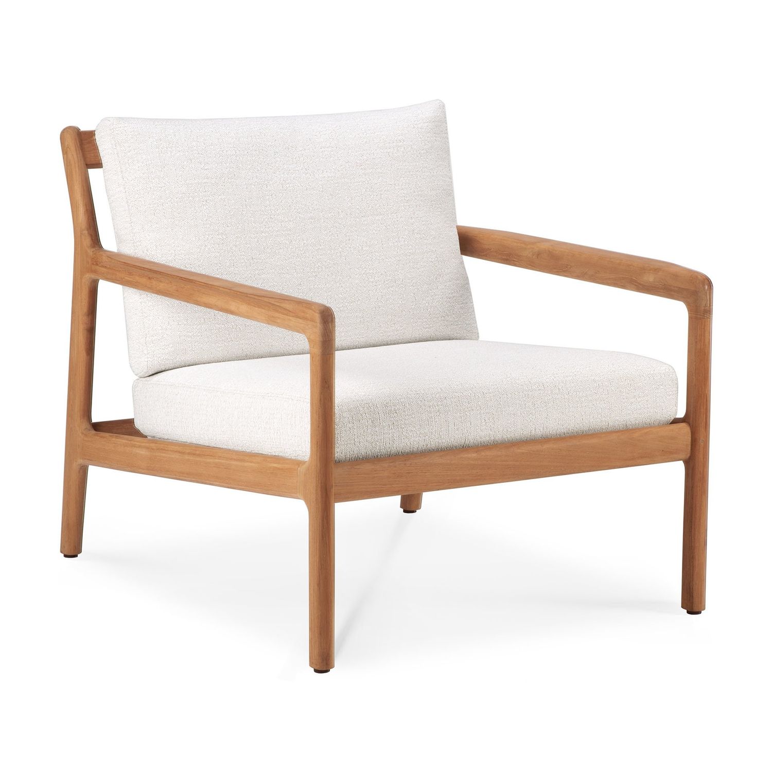 Jack outdoor lounge chair - teak - Off White fabric, 30 x 35.5 x 29