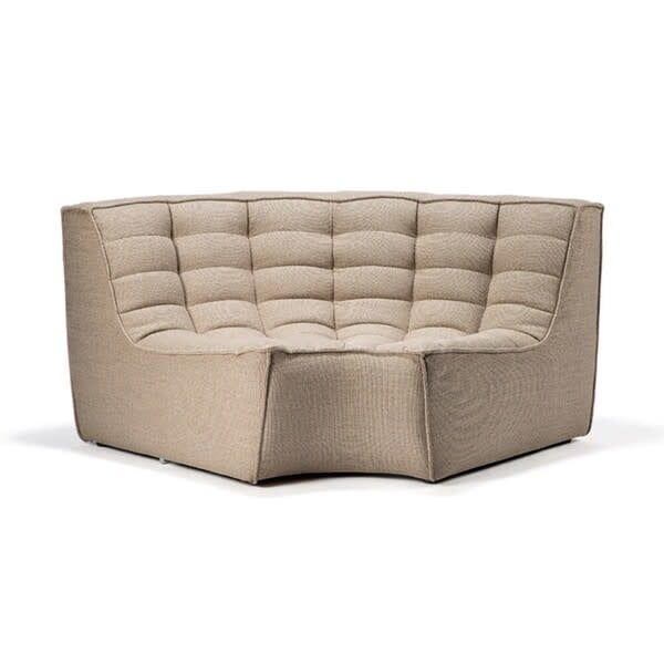 N701 modular sofa - Beige fabric - 90° round corner, 47 x 47 x 30