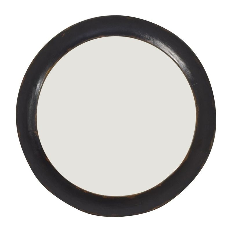 Large Sutton Mirror, Hand Rubbed Black