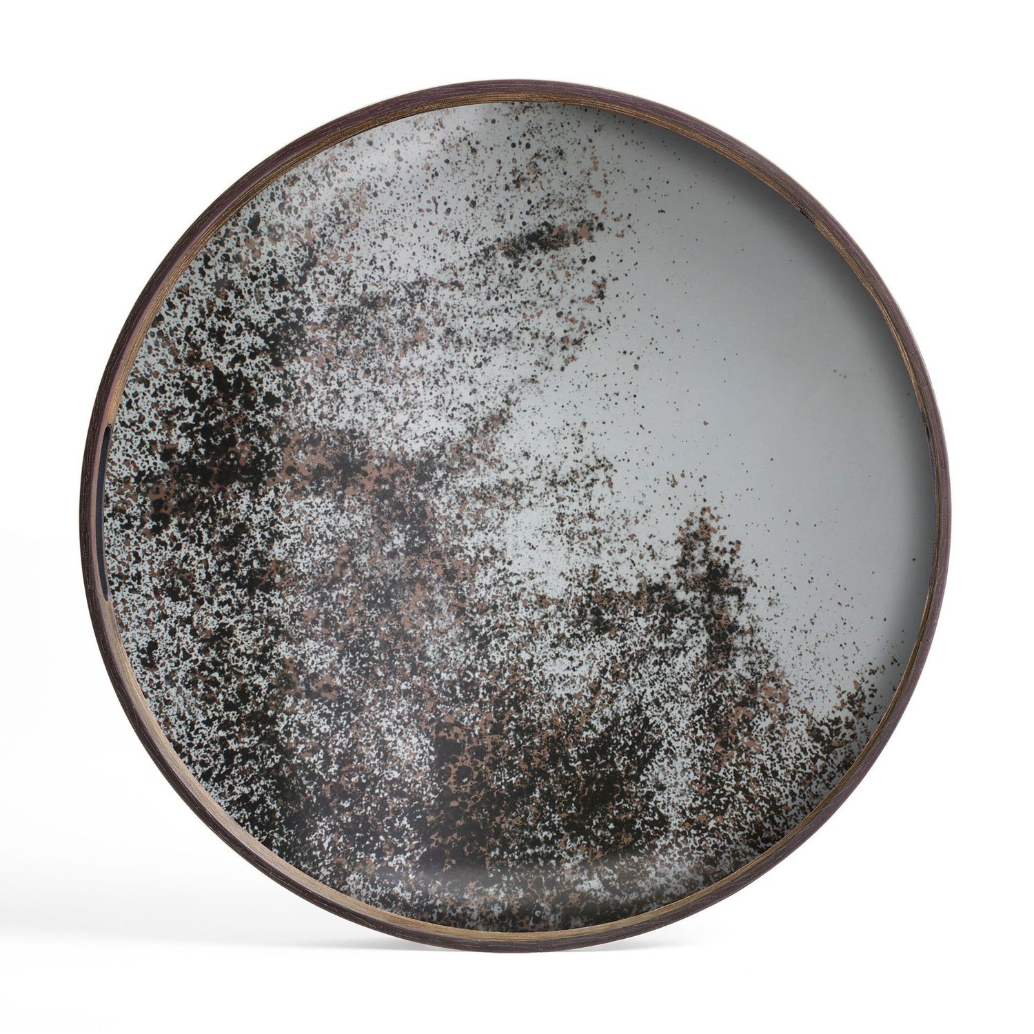 Aged tray - mirror - Clear - round - S, 19 x 19 x 1.5